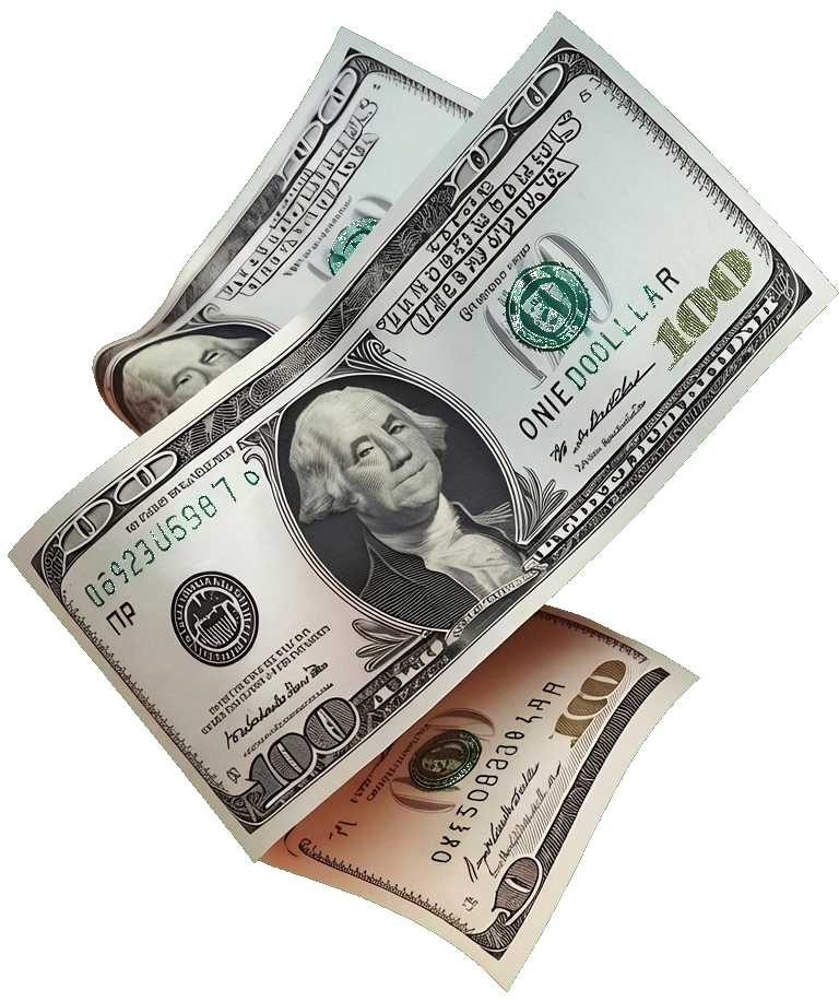 Notas de dólar representando resultado em vendas